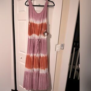 Knox Rose multicolored tie-dye maxi dress. Size large. NWT